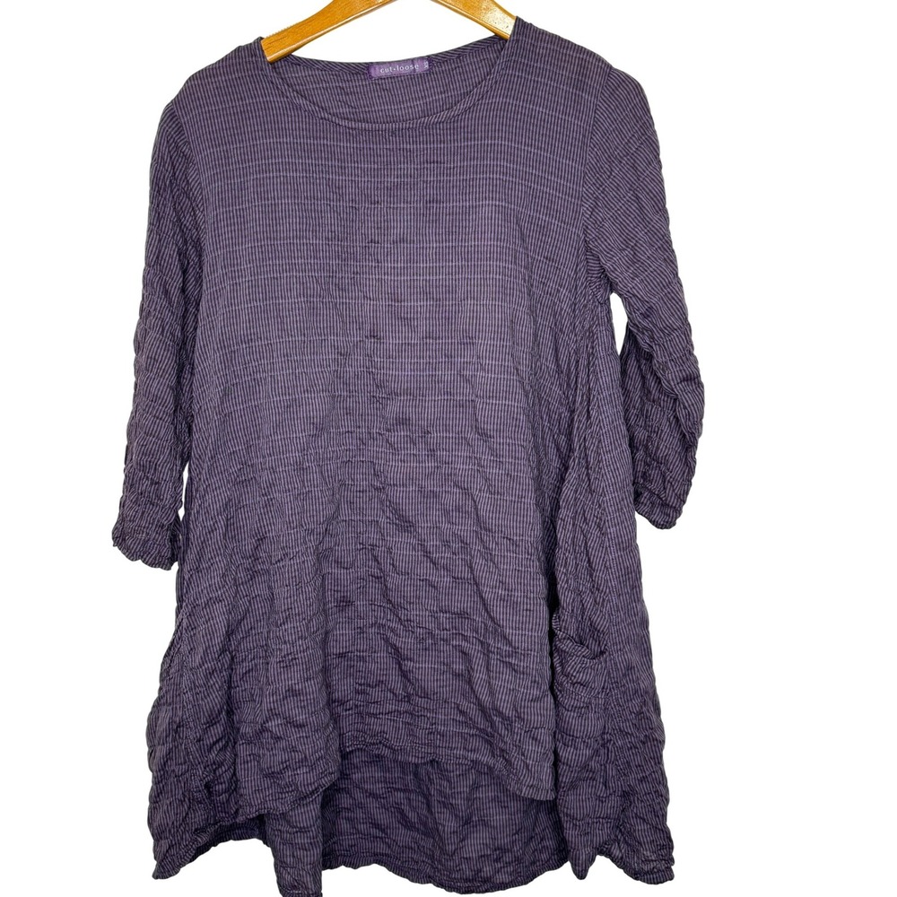 cut loose Tunic/Dress Purple‎ Puffy Textured XS
